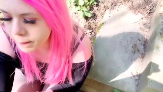Pink-haired Teen Gets Fucked In All Holes And Finishes Him Off In Her Mouth