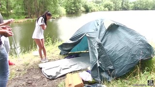 Nicole Love Seduced By Two Men During A Camping Trip
