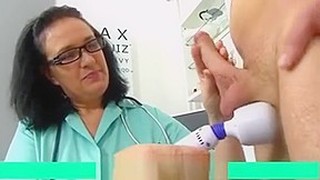 Mature Woman Doctor Danielle Milking Skinny Boy Sperm Donor