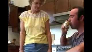 Hot And Ugly Milf And Her Step-son Kitchen Fuck