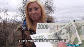 Czech Blonde Girl Gives Her Sweet Pussy For Some Hard Cold Cash