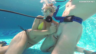 Wondrous Chick Named Lizzy Is Kinky Scuba Diver Riding Dick Underwater