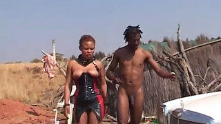 Busty African Woman Enjoys Her First Rough Bdsm Fetish Fuck Lesson In Nature