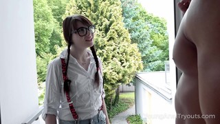 Not So Nerdy Coed Fucks Her Neighbor And That Teen Loves Anal Sex