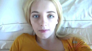 Adorable Blonde Babe With Blue Eyes, Kate Bloom Did Her Best To Make Her Roommate Cum