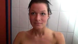 Amateur, Brünette, Deutscher Porno, MILF, Dusche