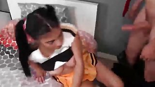 Naughty Cheerleader Gets Fucked With A Dude