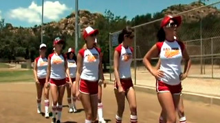 Bunch Of Horny Cheerleader Studs Came To Watch Sexy Chicks Playing Baseball