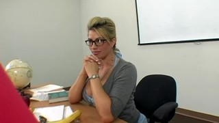 Sex In The Classroom With Busty Blonde Whore