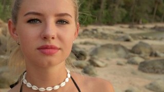 Anal Sex And Cum Eating On A Public Beach With Hot Blonde  - RISKY OUTDOOR SEX Cumin4D