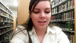 Masturbating  And Squirting In A Library