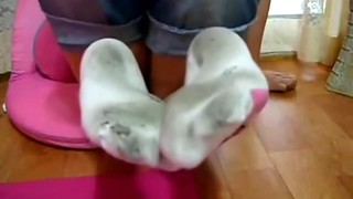 Korean Girl Smell Her Dirty Socks
