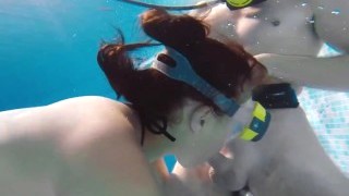 Super Hot Underwater Girls Stripping And Masturbating