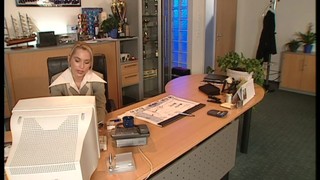 Sexy Blonde In Stockings Fucks In Her Office