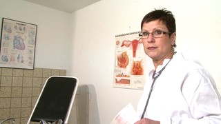 Mature European Doctor Dildoing Her Old Cunt In The Hospital
