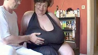 Super Fat Granny Showing Her Super Huge Tits