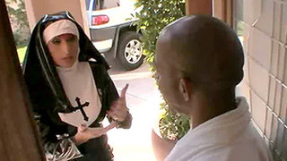 Purple Haired Nun In A Latex Outfit Gets Fucked By A Hung Black Dude