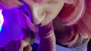 Sensual Blowjob From Horny Latina Ends With A Throatpie And Playing With Cum