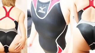 ミズノ競泳水着でヨガ 競泳水着は寝取られ願望がある他人棒好き人妻の私物で水泳大会で使用していた スクール水着MIZUNO競泳水着日本人個人撮影yoga着衣フェチ着衣セックス
