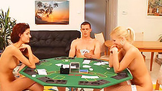 Strapon Dildo And His Dick Used In A Sexy Game Of Poker