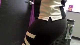 Curvy Chick Wearing Black Sports Pants