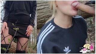 OUTDOOR Meet A Stranger In The Woods And After Blowjob I Let Him Fuck Me
