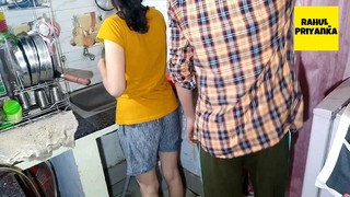 Horny Wife Fucked By Indian Husband While Cooking Food In Kitchen