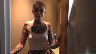 HD POV Video Of Tattooed Leigh Raven Sucking A Rock Solid Cock