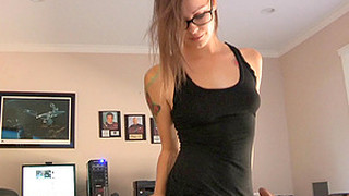 Skinny Dancing Girl In Glasses Knows How To Arouse You