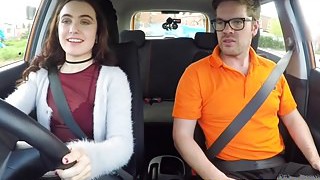 Fake Driving School Sexy Horny New Learner Has A Secret