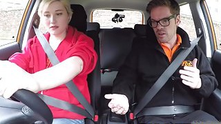 Fake Driving School Back Seat Pussy Squirting And Creampie