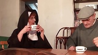 A French Nun Hard Sodomized In Threeway