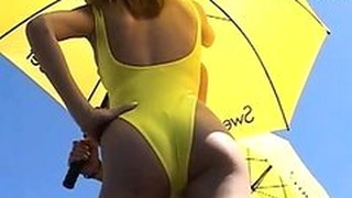 Japanese AV Model Wears A Swimsuit That Shows Off Her Hot Tits
