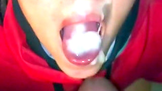 Submissive Teen Swallowing Cum POV