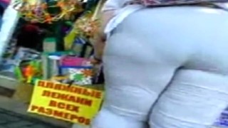 Russian BBW On The Street Has A Fat Ass In Tight Pants