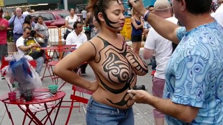Body Painted Naked Public Show
