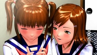 Two 3D Anime Schoolgirls Gets Nailed