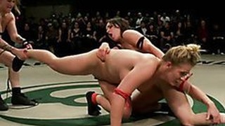 4 Girl Un-scripted Tag Team Wrestling! Shot Live, In Front Of A Public Audience Brutal Sexual Action