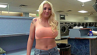 Big Tits And Ass Babe Fucked By Your Dick At The Laundromat