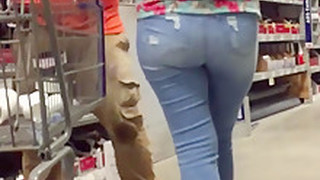 Hot Latina Ass Close Up Jeans VPL
