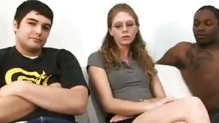 Boyfriend Watches His Skinny Girl Fucking A Big Black Cock
